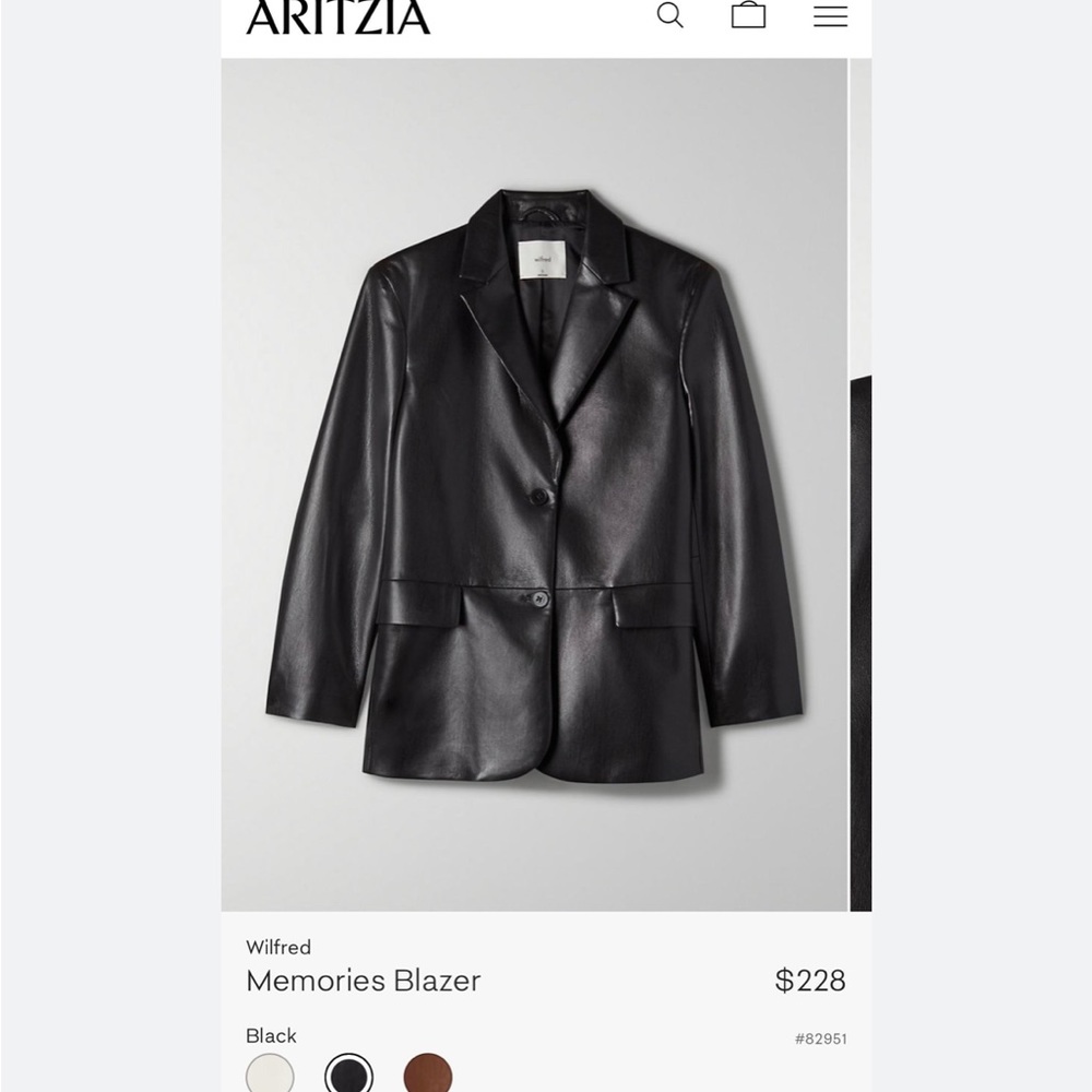 Aritzia Wilfred Memories Blazer Black Size S